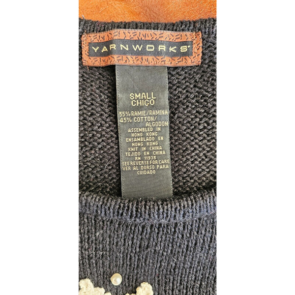 Yarnworks Sweater Womens Small‎ ELVES Ornaments FUN Vintage Ugly Christmas Party - Picture 9 of 9